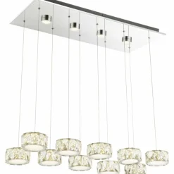 Lampe Turque-Luminaires Globo Lighting Suspension Globo Amur LED Chrome, 1 lumière