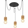 Luminaires Scandinaves-Luminaires Globo Lighting Suspension Globo ANGELINE Noir, 3 lumières