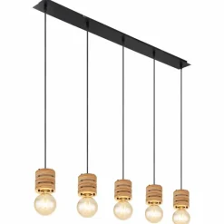Luminaires Scandinaves-Luminaires Globo Lighting Suspension Globo ANGELINE Noir, 5 lumières