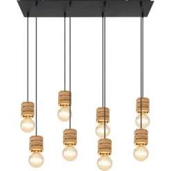 Luminaires Scandinaves-Luminaires Globo Lighting Suspension Globo ANGELINE Noir, 8 lumières