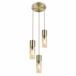Luminaires Globo Lighting Suspension Globo ANNIKA Laiton, 3 lumières