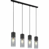Suspension Verre Fumé-Luminaires Globo Lighting Suspension Globo ANNIKA Noir, 4 lumières