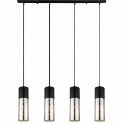 Luminaires Globo Lighting Suspension Globo ANNIKA Noir, 4 lumières