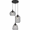 Lampes Industrielles-Luminaires Globo Lighting Suspension Globo ANYA Noir, 3 lumières