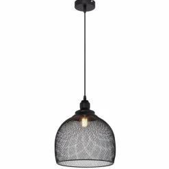 Lampes Industrielles-Luminaires Globo Lighting Suspension Globo ANYA Noir, 1 lumière