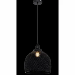 Lampes Industrielles-Luminaires Globo Lighting Suspension Globo ANYA Noir, 1 lumière