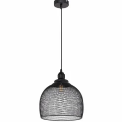 Lampes Industrielles-Luminaires Globo Lighting Suspension Globo ANYA Noir, 1 lumière