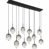 Suspension Verre Fumé-Luminaires Globo Lighting Suspension Globo ATTILA Noir, 12 lumières