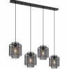 Luminaires Globo Lighting Suspension Globo AUGUSTIN Noir, 4 lumières* Suspensions