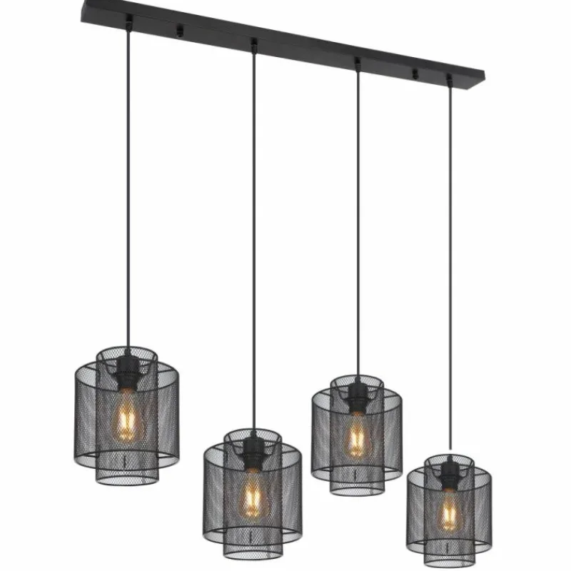Luminaires Globo Lighting Suspension Globo AUGUSTIN Noir, 4 lumières* Suspensions