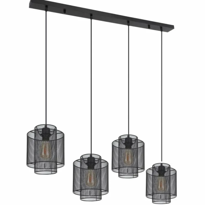 Luminaires Globo Lighting Suspension Globo AUGUSTIN Noir, 4 lumières* Suspensions