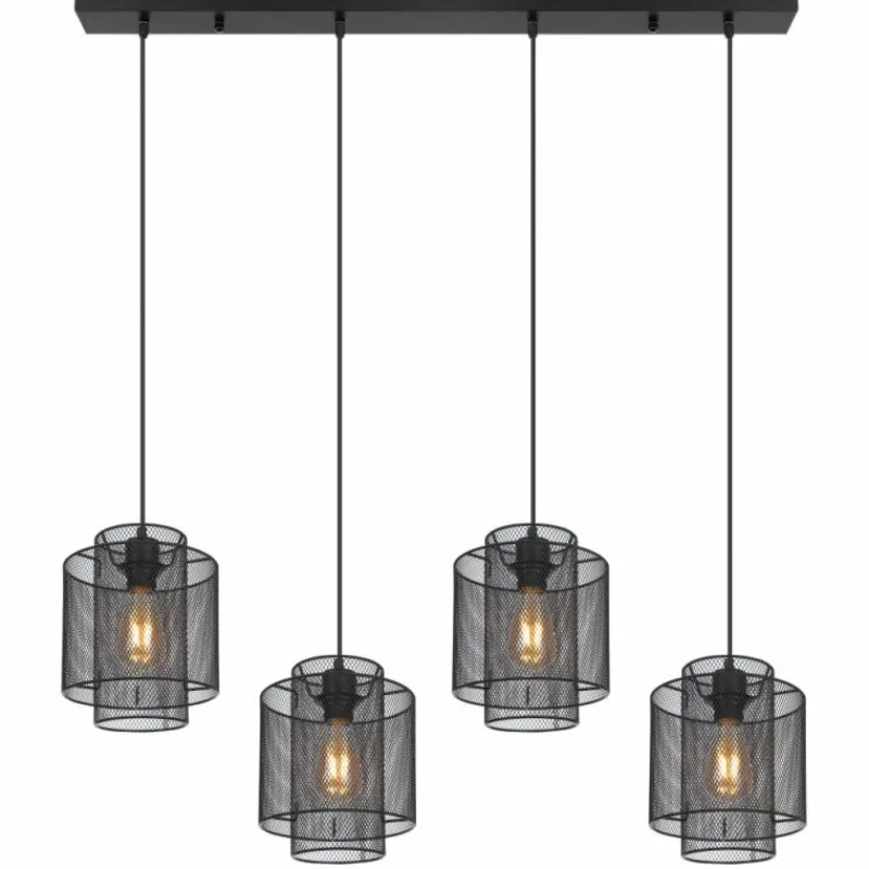 Luminaires Globo Lighting Suspension Globo AUGUSTIN Noir, 4 lumières* Suspensions