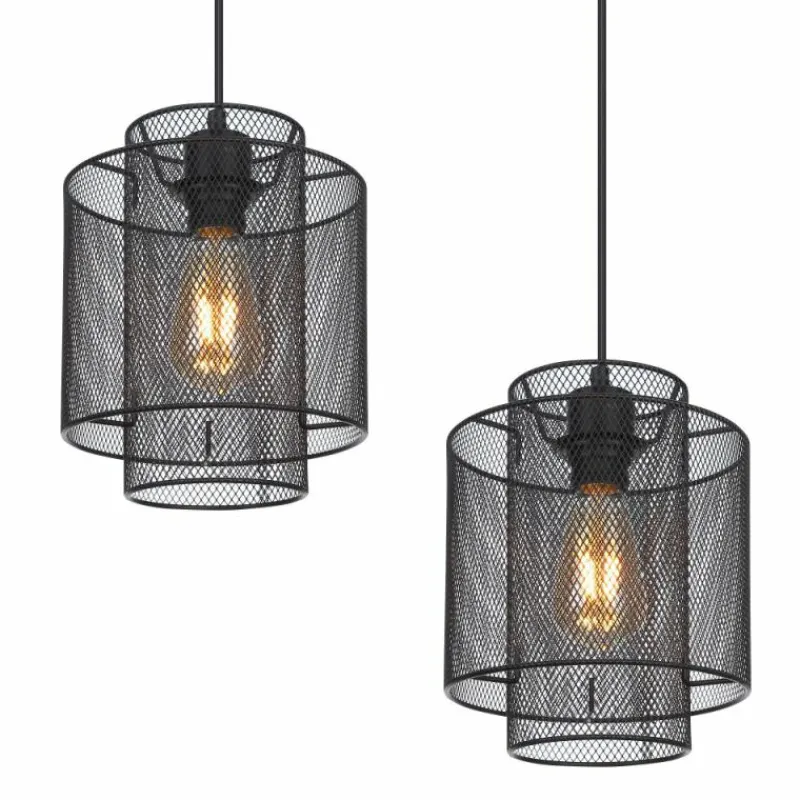 Luminaires Globo Lighting Suspension Globo AUGUSTIN Noir, 4 lumières* Suspensions