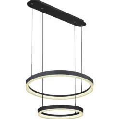 Luminaires Globo Lighting Suspension Globo AUGUSTO LED Or, Noir, 2 lumières, Télécommandes, Changeur de couleurs