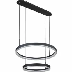 Luminaires Globo Lighting Suspension Globo AUGUSTO LED Or, Noir, 2 lumières, Télécommandes, Changeur de couleurs