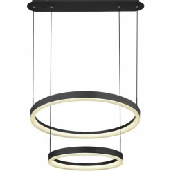 Luminaires Globo Lighting Suspension Globo AUGUSTO LED Or, Noir, 2 lumières, Télécommandes, Changeur de couleurs