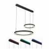 Luminaires Globo Lighting Suspension Globo AUGUSTO LED Or, Noir, 2 lumières, Télécommandes, Changeur de couleurs
