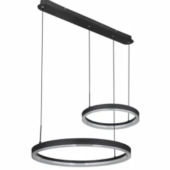 Luminaires Globo Lighting Suspension Globo AUGUSTO LED Or, Noir, 2 lumières, Télécommandes, Changeur de couleurs