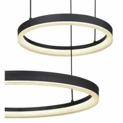 Luminaires Globo Lighting Suspension Globo AUGUSTO LED Or, Noir, 2 lumières, Télécommandes, Changeur de couleurs