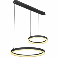 Luminaires Globo Lighting Suspension Globo AUGUSTO LED Or, Noir, 2 lumières, Télécommandes, Changeur de couleurs