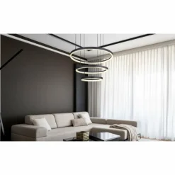 Luminaires Globo Lighting Suspension Globo AUGUSTO LED Or, Noir, 2 lumières, Télécommandes, Changeur de couleurs