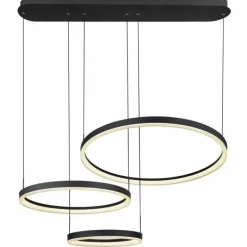 Luminaires Globo Lighting Suspension Globo AUGUSTO LED Or, Noir, 2 lumières, Télécommandes, Changeur de couleurs