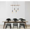 Style Boho-Chic-Luminaires Globo Lighting Suspension Globo AUSTON Bois clair, Noir, 4 lumières