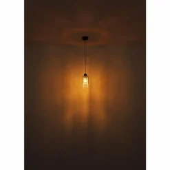 Suspension Verre Fumé-Luminaires Globo Lighting Suspension Globo BACKEY Noir, 1 lumière