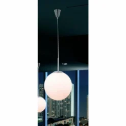 Lampes À Boules-Luminaires Globo Lighting Suspension Globo BALLA Nickel mat, Blanc, 1 lumière