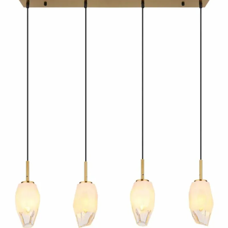 Luminaires Globo Lighting Suspension Globo BARCLEY Laiton, 4 lumières