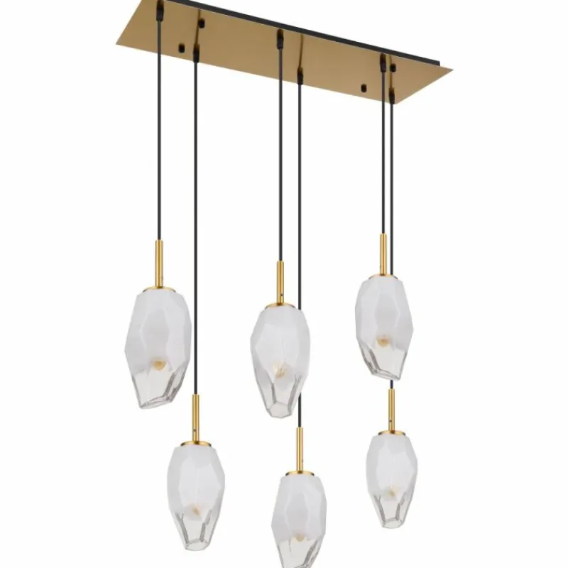 Luminaires Globo Lighting Suspension Globo BARCLEY Laiton, 6 lumières