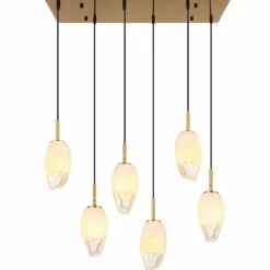 Luminaires Globo Lighting Suspension Globo BARCLEY Laiton, 6 lumières