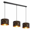 Lampes En Tissu-Luminaires Globo Lighting Suspension Globo BEMMO Noir, 3 lumières