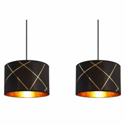 Lampes En Tissu-Luminaires Globo Lighting Suspension Globo BEMMO Noir, 3 lumières
