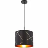 Lampes En Tissu-Luminaires Globo Lighting Suspension Globo BEMMO Noir, 1 lumière