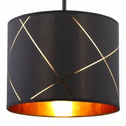 Lampes En Tissu-Luminaires Globo Lighting Suspension Globo BEMMO Noir, 1 lumière