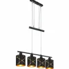 Lampes En Tissu-Luminaires Globo Lighting Suspension Globo BEMMO Noir, 4 lumières