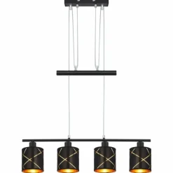 Lampes En Tissu-Luminaires Globo Lighting Suspension Globo BEMMO Noir, 4 lumières