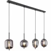 Suspension Verre Fumé-Luminaires Globo Lighting Suspension Globo BLACKY Noir, 4 lumières