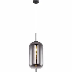 Suspension Verre Fumé-Luminaires Globo Lighting Suspension Globo BLACKY Noir, 1 lumière