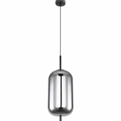 Suspension Verre Fumé-Luminaires Globo Lighting Suspension Globo BLACKY Noir, 1 lumière