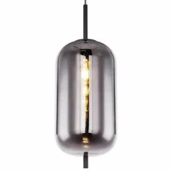 Suspension Verre Fumé-Luminaires Globo Lighting Suspension Globo BLACKY Noir, 1 lumière