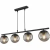 Suspension Verre Fumé-Luminaires Globo Lighting Suspension Globo BLAMA Noir, 4 lumières