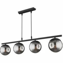 Suspension Verre Fumé-Luminaires Globo Lighting Suspension Globo BLAMA Noir, 4 lumières