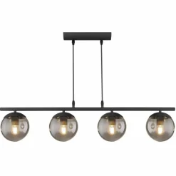 Suspension Verre Fumé-Luminaires Globo Lighting Suspension Globo BLAMA Noir, 4 lumières
