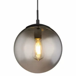 Suspension Verre Fumé-Luminaires Globo Lighting Suspension Globo BLAMA Noir, 1 lumière