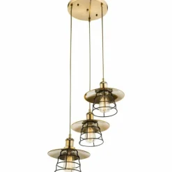 Lampes Vintages & Rétros-Luminaires Globo Lighting Suspension Globo Bronze, 3 lumières