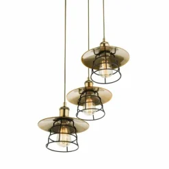 Lampes Vintages & Rétros-Luminaires Globo Lighting Suspension Globo Bronze, 3 lumières