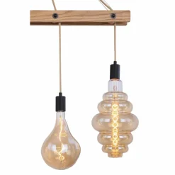 Lampes En Tissu-Luminaires Globo Lighting Suspension Globo CANESO Brun, Noir, 4 lumières