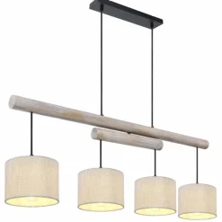 Lampes En Tissu-Luminaires Globo Lighting Suspension Globo CELINA Brun, Noir, 4 lumières